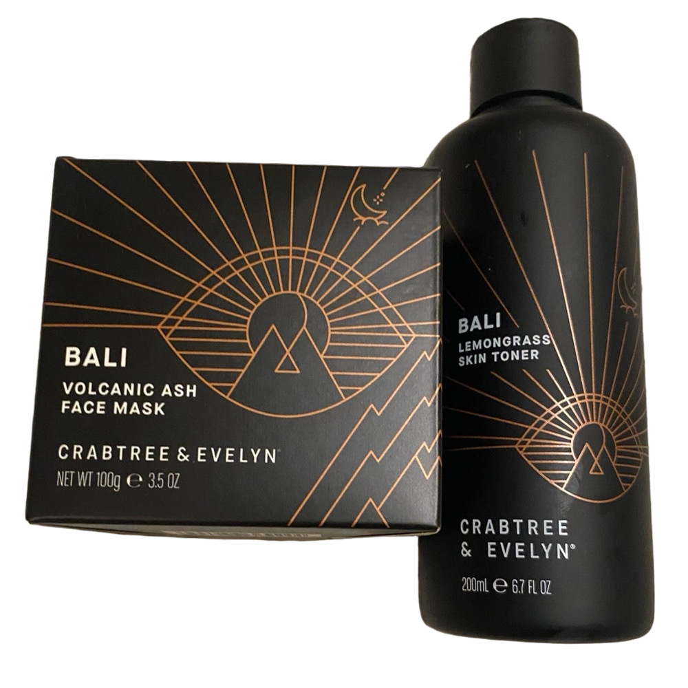 RARE Crabtree & Evelyn Bali Facial Set | Volcanic Ash Mask + Toner | NEW